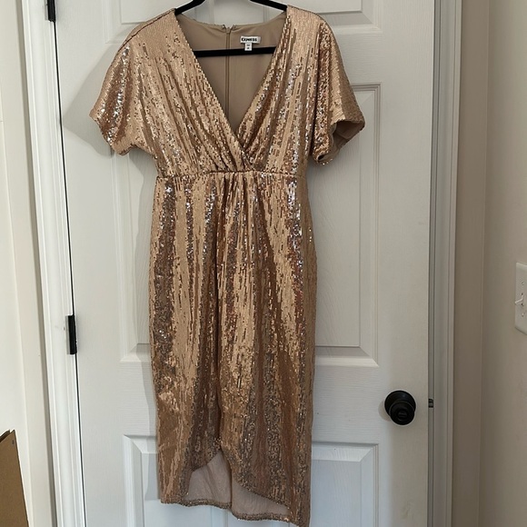 Express Sequin Dress in Rose Gold - Picture 1 of 5